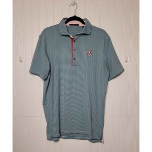 Greyson Golf Polo, Men's Size Medium, Green White Striped, EXCELLENT CONDITION